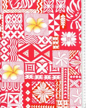 Polynesian fabric MAEVA Red - Tissushop